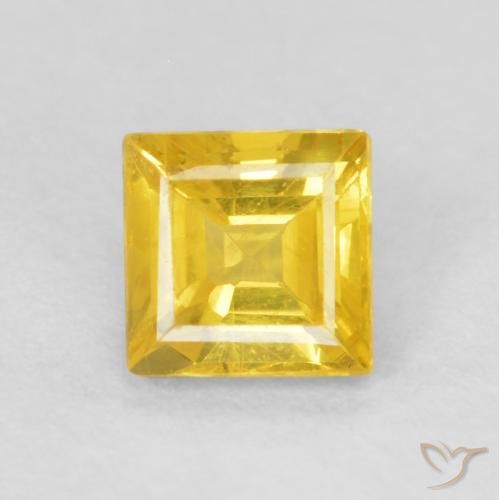 0.59ct Natural Honey Yellow Sapphire, Square, VS