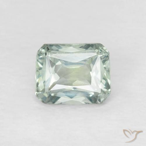 0.60ct Natural Pale Green Sapphire, Emerald Cut, VVS-VS