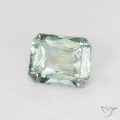 0.60 ct Green Sapphire Stone, Natural Sapphire in Octagon / Scissor Cut Shape for Sale