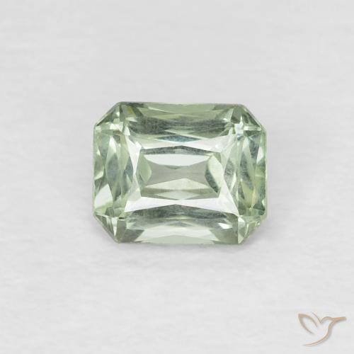 0.49ct Natural Mossy Green Sapphire, Emerald Cut, VVS
