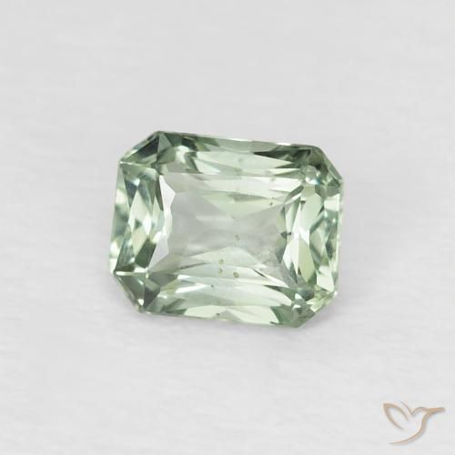 0.53 ct Green Sapphire Stone, Natural Sapphire in Octagon / Scissor Cut Shape for Sale