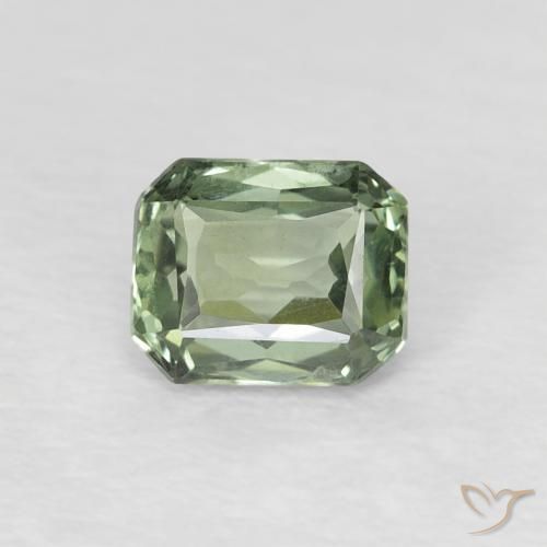 0.59ct Natural Medium Green Sapphire, Emerald Cut, VVS