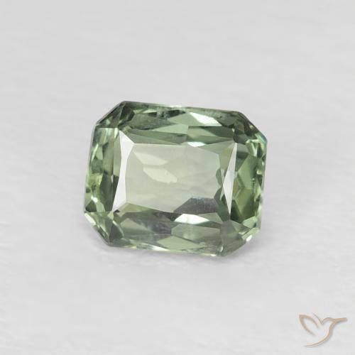 0.59 ct Green Sapphire Stone, Natural Sapphire in Octagon / Scissor Cut Shape for Sale