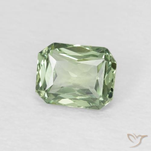 0.56 ct Green Sapphire Stone, Natural Sapphire in Octagon / Scissor Cut Shape for Sale