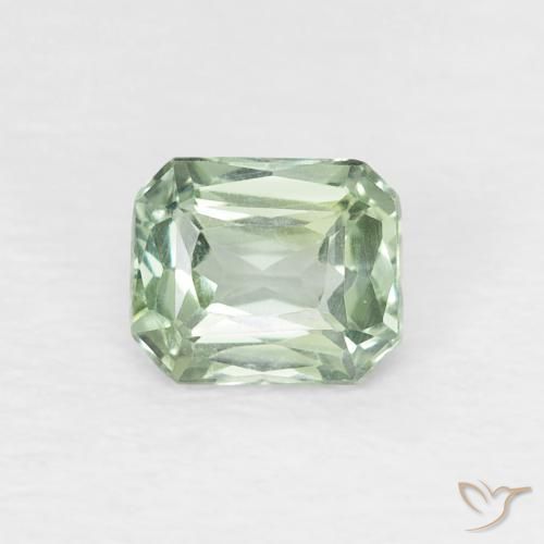 0.52ct Natural Pale Green Sapphire, Emerald Cut, VVS