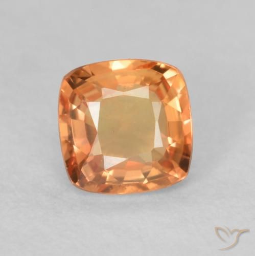 0.50ct Natural Medium Orange Sapphire, Cushion, VVS-VS