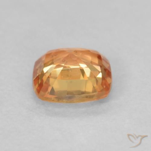 Sapphire Gemstone in 4.5 x 4.5 mm Size for Sale, Sapphire Stone in Medium Orange Color