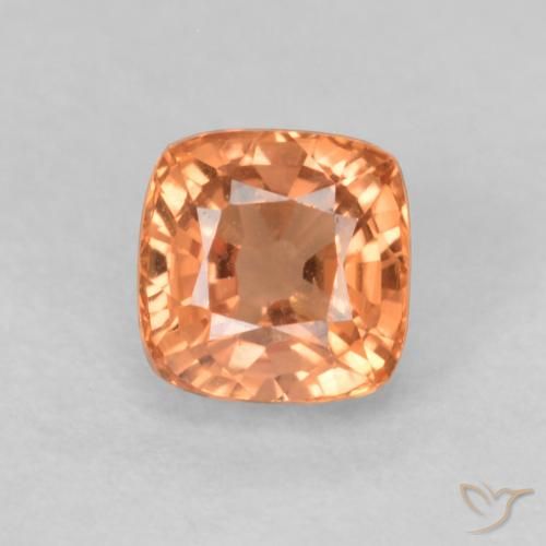 0.63ct Natural Ginger Orange Sapphire, Cushion, VVS-VS, Photo A