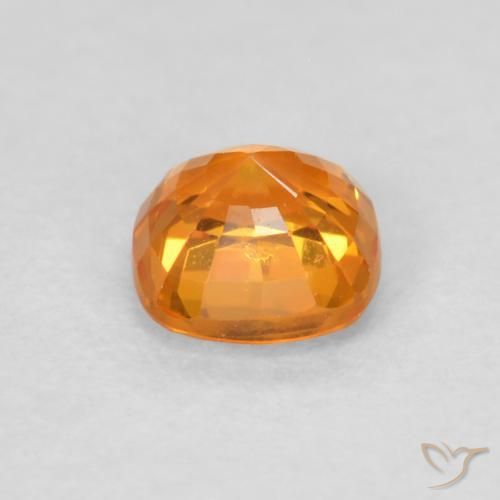 Sapphire Gemstone in 4.3 x 4.2 mm Size for Sale, Sapphire Stone in Bright Orange Color