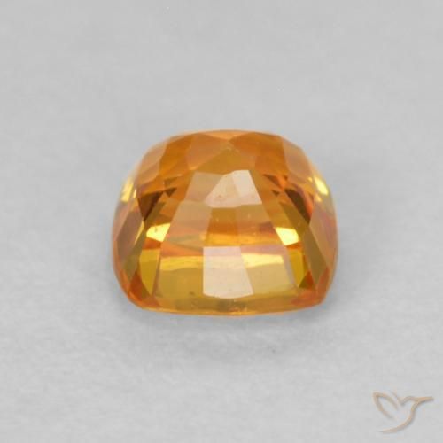 Sapphire Gemstone in 4.4 x 4.3 mm Size for Sale, Sapphire Stone in Medium Orange Color