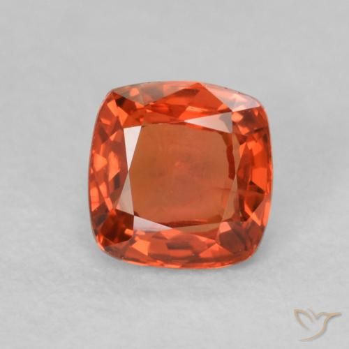 0.54ct Natural Warm Orange Sapphire, Cushion, VVS-VS