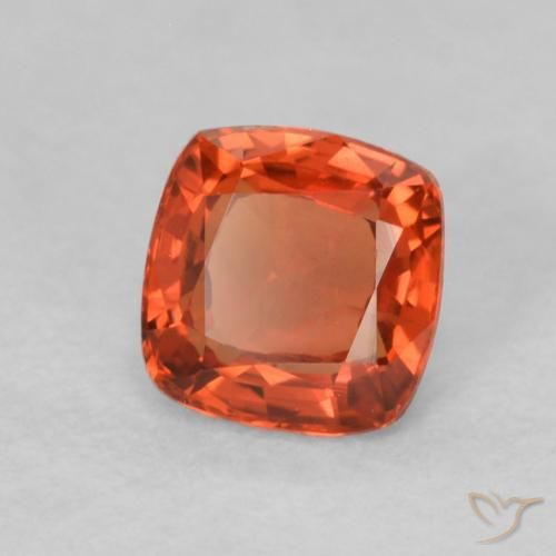 0.54 ct Orange Sapphire Stone, Natural Sapphire in Cushion-Cut Shape for Sale