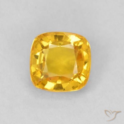 0.62ct Natural Bright Gold Sapphire, Cushion, VVS