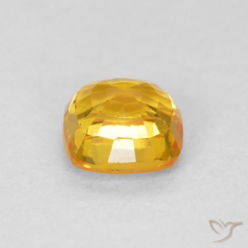 Sapphire Gemstone in 4.5 x 4.5 mm Size for Sale, Sapphire Stone in Bright Gold Color
