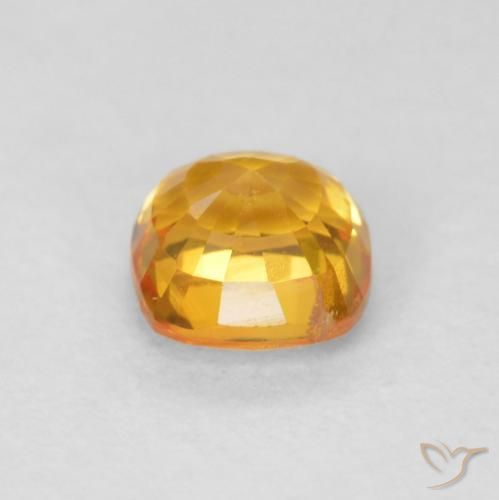 Sapphire Gemstone in 4.6 x 4.6 mm Size for Sale, Sapphire Stone in Medium Orange Color