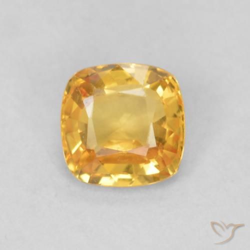 0.54ct Natural Orange-Gold Sapphire, Cushion, VVS