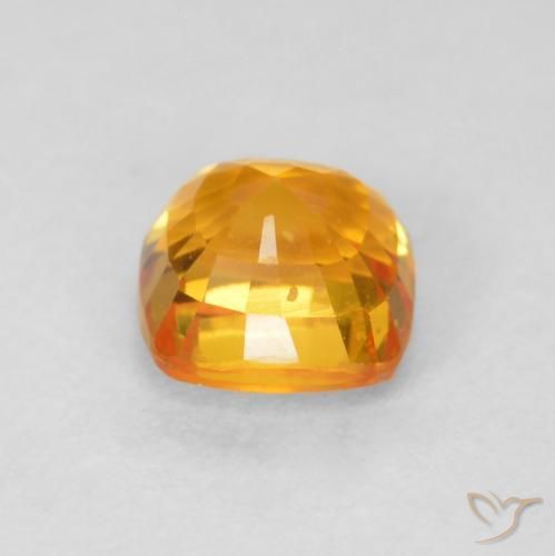 Sapphire Gemstone in 4.7 x 4.7 mm Size for Sale, Sapphire Stone in Orange-Gold Color