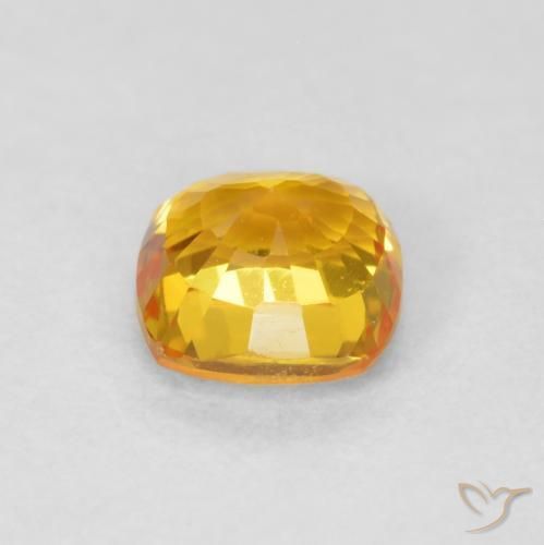 Sapphire Gemstone in 4.5 x 4.5 mm Size for Sale, Sapphire Stone in Medium Golden Color