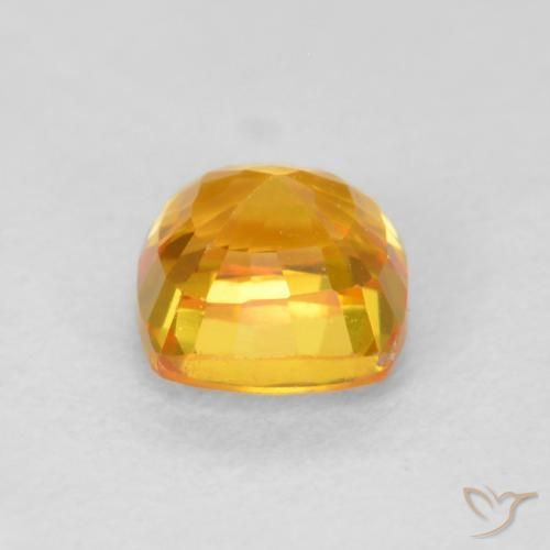 Sapphire Gemstone in 4.7 x 4.6 mm Size for Sale, Sapphire Stone in Golden Orange Color