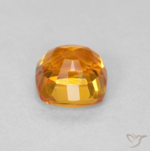 Sapphire Gemstone in 4.4 x 4.4 mm Size for Sale, Sapphire Stone in Bright Orange Color