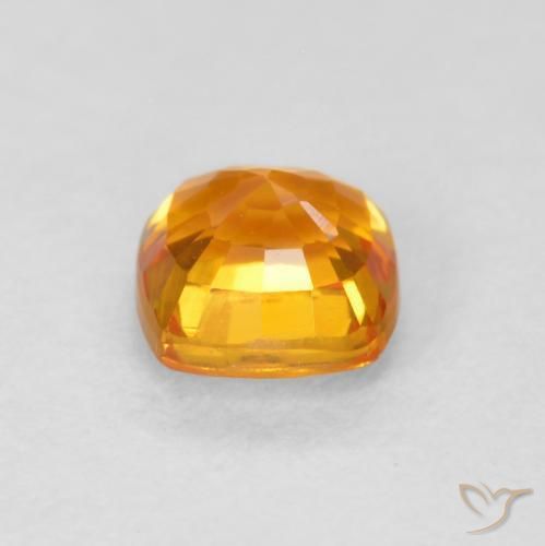 Sapphire Gemstone in 4.5 x 4.5 mm Size for Sale, Sapphire Stone in Bright Orange Color