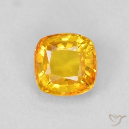 0.65ct Natural Medium Golden Sapphire, Cushion, VVS
