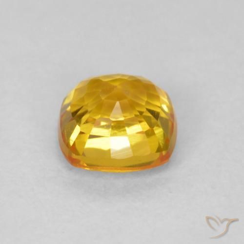 Sapphire Gemstone in 4.5 x 4.5 mm Size for Sale, Sapphire Stone in Medium Golden Color