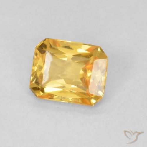 0.45 ct Golden Sapphire Stone, Natural Sapphire in Octagon / Scissor Cut Shape for Sale