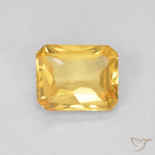 0.44ct Natural Medium Gold Sapphire, Emerald Cut, VVS