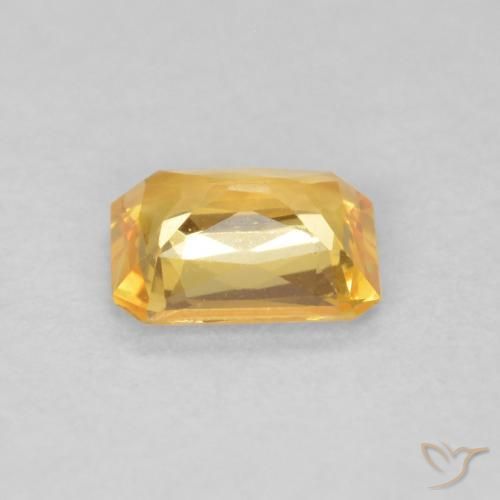Sapphire Gemstone in 5 x 4 mm (calibrated) Size for Sale, Sapphire Stone in Medium Gold Color