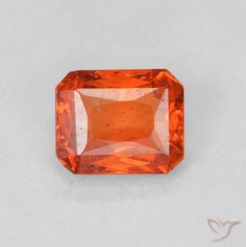 0.53ct Natural Warm Orange Sapphire, Emerald Cut, SI
