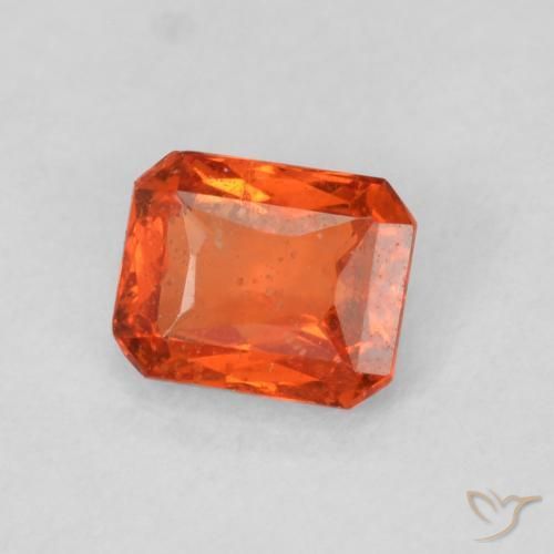 0.53 ct Orange Sapphire Stone, Natural Sapphire in Octagon / Scissor Cut Shape for Sale