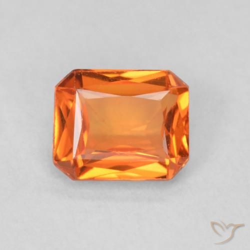 0.54ct Natural Fire Orange Sapphire, Emerald Cut, VS
