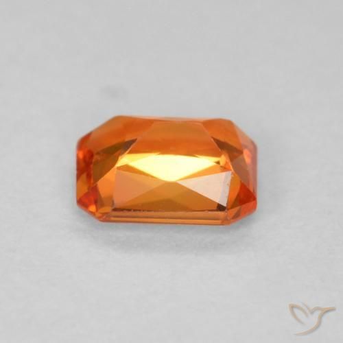 Sapphire Gemstone in 5 x 4 mm (calibrated) Size for Sale, Sapphire Stone in Fire Orange Color