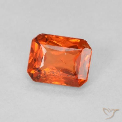 0.47 ct Orange Sapphire Stone, Natural Sapphire in Octagon / Scissor Cut Shape for Sale