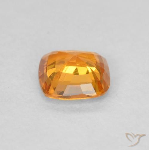 Sapphire Gemstone in 4.5 x 4.5 mm Size for Sale, Sapphire Stone in Bright Orange Color