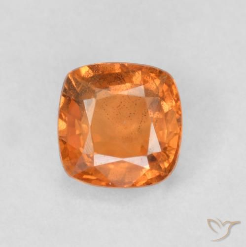 0.69ct Natural Deep Orange Sapphire, Cushion, VS