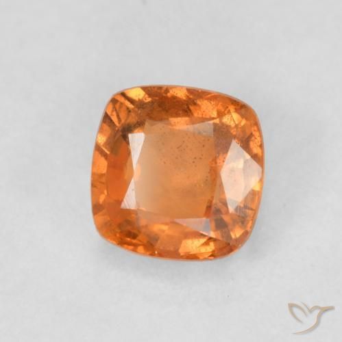 0.69 ct Orange Sapphire Stone, Natural Sapphire in Cushion-Cut Shape for Sale