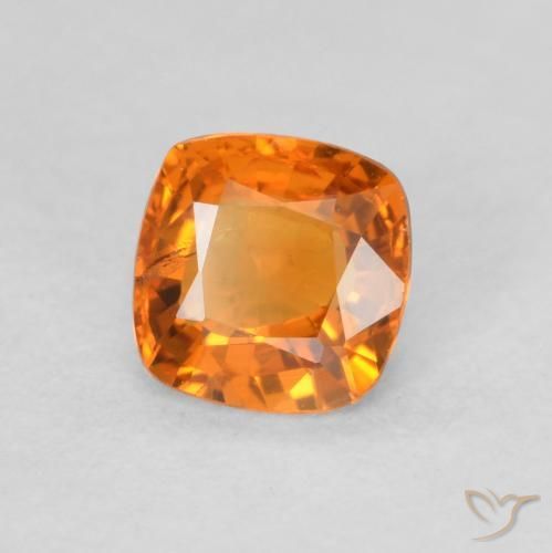 0.56 ct Orange Sapphire Stone, Natural Sapphire in Cushion-Cut Shape for Sale