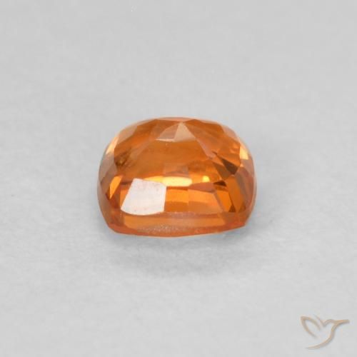 Sapphire Gemstone in 4.2 x 4.2 mm Size for Sale, Sapphire Stone in Amber Orange Color