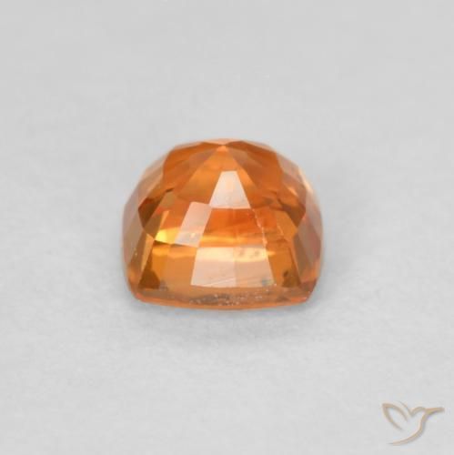 Sapphire Gemstone in 4.2 x 4.2 mm Size for Sale, Sapphire Stone in Amber Orange Color