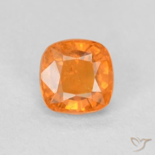 0.55ct Natural Bright Orange Sapphire, Cushion, VS