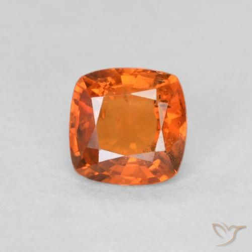0.47ct Natural Reddish Orange Sapphire, Cushion, VS