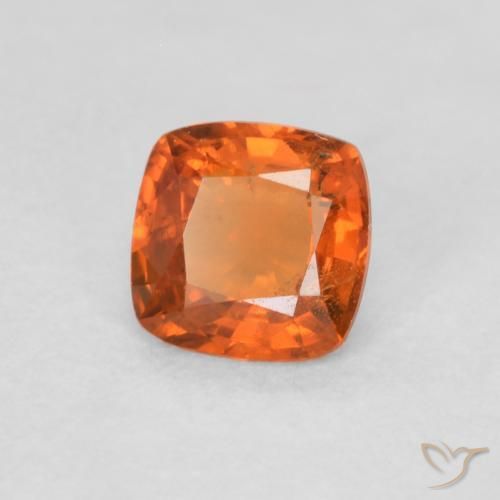 0.47 ct Orange Sapphire Stone, Natural Sapphire in Cushion-Cut Shape for Sale