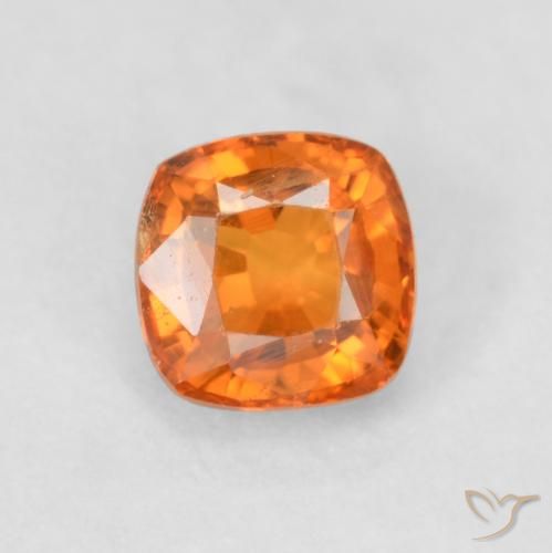0.67ct Natural Fire Orange Sapphire, Cushion, VS