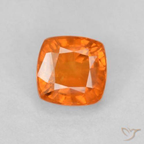 0.70ct Natural Fire Orange Sapphire, Cushion, VS