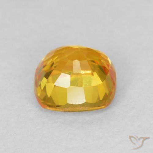 Sapphire Gemstone in 4.5 x 4.5 mm Size for Sale, Sapphire Stone in Golden Orange Color