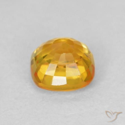 Sapphire Gemstone in 4.3 x 4.3 mm Size for Sale, Sapphire Stone in Golden Orange Color