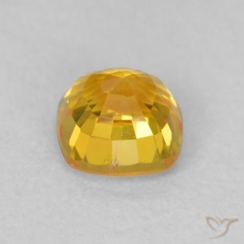 Sapphire Gemstone in 4.4 x 4.4 mm Size for Sale, Sapphire Stone in Golden-Orange Color