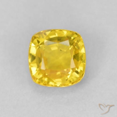 0.54ct Natural Yellowish Gold Sapphire, Cushion, VVS-VS
